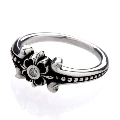 【オーダー商品：納期約3ヶ月】【正規取扱店】Leathers and Treasures： Pope's stone cross Ring w/diamond
