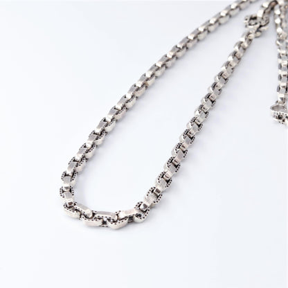 【オーダー商品：納期約3ヶ月】【正規取扱店】Leathers and Treasures：Harf engraved links Chain w/celtic lobster claw 50cm