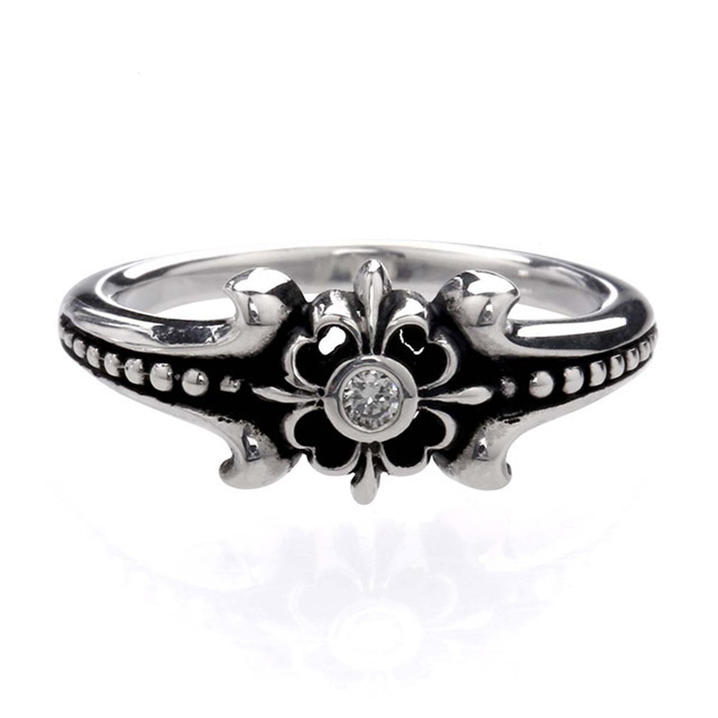 【オーダー商品：納期約3ヶ月】【正規取扱店】Leathers and Treasures： Pope's stone cross Ring w/diamond
